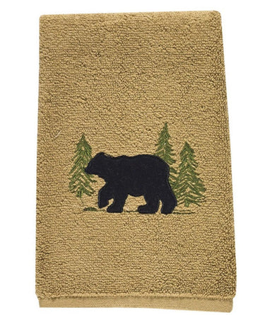 Black Bear Terry Fingertip Towel Set of 2 - Park Designs - The Fox Decor